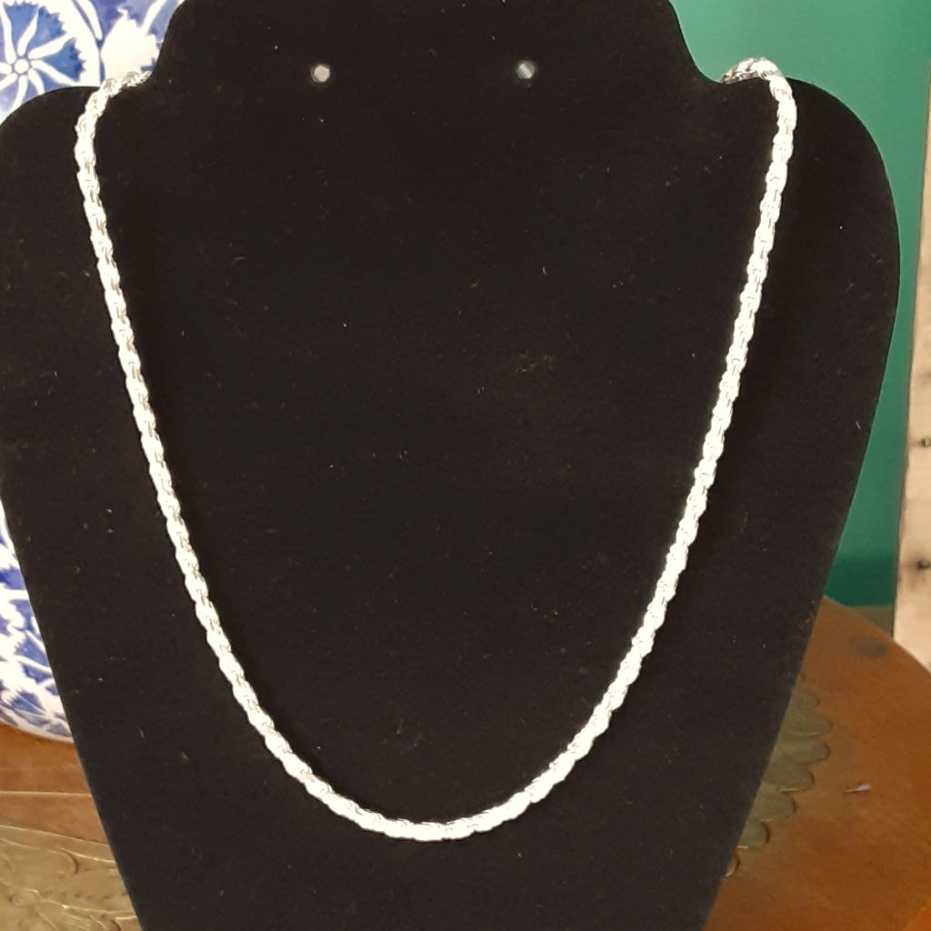 Italian Sterling Silver Rope Necklace